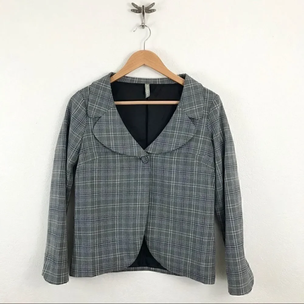 ** Hanna Anderson ** Plaid short blazer